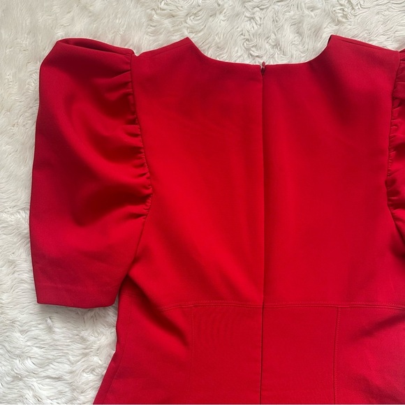 Likely Alia Dress Fit & Flare Puff Sleeve Mini in Scarlet Red Sz 8 NWT New - Picture 5 of 12